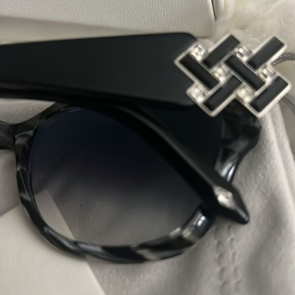 Atelier Swarovski Sunglasses Women Black Havana Grey Gradient Crystal Side Arms main image 11